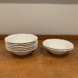 Homer Laughlin Virginia Rose / Ivory scalloped bowls - Set of 8